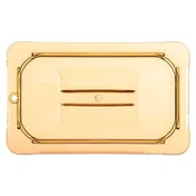 Carlisle 10490U13 StorPlus Handled 1/4-Size Amber Polyethersulfone Lid, Textured Non-Slip 2 image