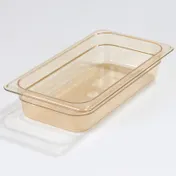 Carlisle 3086013 StorPlus Heat Food Pan, 1/3 Size, 2.4 Qt, 2-1/2" Deep, Amber, Polyether Sulfone 1 image