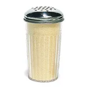 Carlisle 331907 Cheese Shaker, 12-oz., 3" Dia. x 5-1/2" H, Clear, Metal Lid, Stainless Steel Perforated Top 1 image