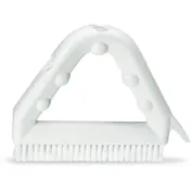 Carlisle 41323EC03 Sparta Tile & Grout Brush, 9" Triangular, Scraper, Bristles, Black Handle 1 image