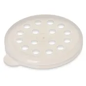 Carlisle 423130 Parsley Dredge Lid, Clear Polycarbonate, Perforated Top, BPA-Free, 2" Diameter 1 image