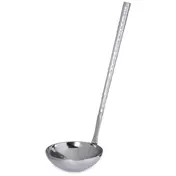 Carlisle 60203 Terra Ladle, 4 oz, 13-1/2"L, Stainless Steel, Hammered Mirror Finish 1 image