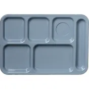 Carlisle 61459 Left 6-Compartment Tray, 13-7/8" x 9-7/8" Slate Blue ABS, NSF, Stain-Scratch Resistant 1 image
