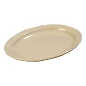 Carlisle KL12625 Tan Oval Melamine Platter 13-1/2" x 9-3/4", Dishwasher Safe, BPA Free, NSF 1 image