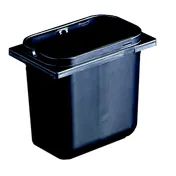 Carlisle P9700BK Fountain Jar 2-Quart Black Plastic, 4-1/8" W x 7-17/32" D x 7" H, Fits Topping Bar 1 image