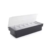 Concasse MCCB6B Condiment Server Bar, Six Plastic Divisions, Tabletop Organizer for Sauces 1 image