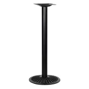 G & A DFH22 DF Series Cast Iron Restaurant Table Base, 22" Diameter Round Scalloped Base, 3" Column, Bar Height, Black Finish with Spider & Adjustable Floor Glides 1 image