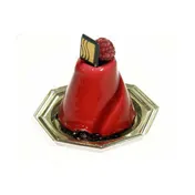 Louis Tellier SF095 Savarin Mold, 1-3/8" Diameter x 1-1/8" Height Cone, Red Silicone Uncoated 2 image