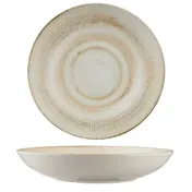 Ariane Porcelain DVCARN09U012003 11" Round Wok Deep Plate Porcelain Paros Shell Sand - 6/Case 1 image