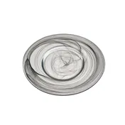 Ardacam 2061-7 Round Glass Plate, 13" Diameter, Black & White Finish, Elegant Dinnerware 1 image
