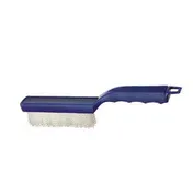 Carlisle 4002700 Sparta Brush, 11-1/2" Plastic Handle, Nylon Bristles, Black/Cherry Pan 1 image