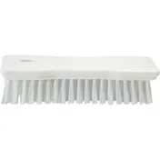 Carlisle 42024EC25 Sparta Comfort Grip Hand Scrub Brush, 8" Tan Plastic Handle, Polyester Bristles 1 image