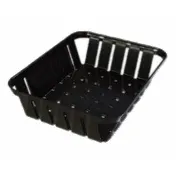Carlisle 4403103 Munchie Basket - 10"3/8 L x 8" W x 2"1/2 H ABS Plastic, Black, Dishwasher Safe 1 image