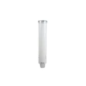 Carlisle C4160WH Wall Mount Cup Dispenser, 16" Tube, Plastic White, 3-4.5oz Cones & 3-5oz Flat Cups 1 image