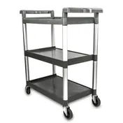 Concasse MCC95004 Service Cart, 3 Shelves, 33-1/4"W X 17"D X 37-1/2"H, Grey Metal Utility Cart 1 image