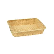 Concasse MCCETR110803B Rectangular Woven Plastic Basket, 11.5"W x 8.5"D x 3.5"H, Beige 1 image