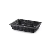 Concasse MCCETR110803N Rectangular Plastic Basket, 11.5" W x 8.5" D x 3.5" H, Black 1 image