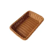 Concasse MCCETR19144C Rectangular Woven Plastic Basket, 19"x14"x4", Brown - 1/Each 1 image