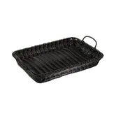 Concasse MCCETR19144N - Rectangular Woven Plastic Basket, 19" x 14" x 4", Black Finish 1 image