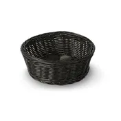 Concasse MCCETRED0803N Round Plastic Basket, 8-1/4" Diameter x 3-1/4" Height, Black Woven Design 1 image