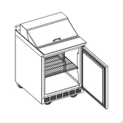 Delfield ST4427NP-6 27" 1-Door Sandwich and Salad Prep Table, 6 Pans, 8.2 cu. ft. 2 image