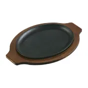 Lodge LOSH3 - Oval 10" x 7-1/2" Cast Iron Griddle, Handle-Free, Stove Top Safe, Pre-Seasoned, USA 1 image