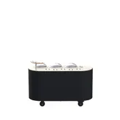 Steelite MGCOVC01VXXB Oval Gelato Cart Vanilla Top Black Cover, Mogogo, Mixed Materials, 1 per Case 1 image