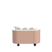 Steelite MGCOVC01VXXC Oval Gelato Cart Vanilla Top Cream Cover, Oval Shape, Mixed Materials, 1 per Case 1 image