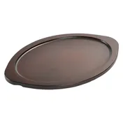 Winco CASG-13OUL Oval Platter Underliner, 15-7/10" x 11" x 3/4" Wood, Contoured Handles - 1/Each 1 image