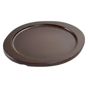 Winco CASG-9RUL - Round Sizzle Platter Underliner, 11" Diameter, Wood Underliner, Dual Handles - 1/Each 1 image