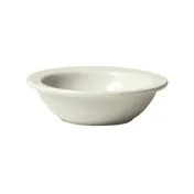 Winco BFD-5NR-AW - 5 oz American White Porcelain Round Fruit Bowl, 4" x 4" x 1" Narrow Rim, 1 Dozen 1 image