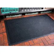 Cactus 1625-C31 Ridge-Scraper Mat, 3' x 10', 3/8" Thick Rubber, Black, Slip-Resistant Cleated Backing 1 image