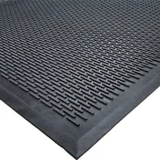 Cactus 1625-C46 Ridge-Scraper Safety Mat, 4' x 6', 3/8" Thick Rubber, Black, Slip-Resistant 1 image