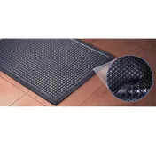 Cactus 2502-3060 Bubble-Eze Mat, 2'6" x 5'0" Black Rubber, 3/8" Thick, Anti-Fatigue, Slip-Resistant 1 image