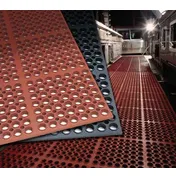 Cactus 2520-C1 - VIP Anti-Fatigue Mat, 58-1/2" x 39" (5′ x 3′), 7/8" Thick Rubber, Black, Drainage 1 image