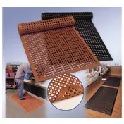 Cactus 2522-R5 - Anti-Fatigue Mat, 3' x 5', 1/2" Thick, Red Molded Rubber, Grease-Resistant 1 image