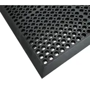 Cactus 4420-CSWB Floor Mat, 3'2" x 5'1" Black Rubber, 3/4" Thick, Anti-Fatigue Anti-Slip, Drainage 1 image