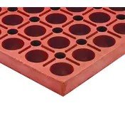 Cactus 4420-RS VIP Duralok Floor Mat, 3' x 5', 3/4" Thick, Red Rubber, Heavy-Duty Molded, Anti-Slip 1 image