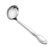 CAC China 3023-37 Louvre Ladle, 2 oz., 9-1/4", 18/0 Stainless Steel, Extra Heavy Weight, One-Piece 1 image