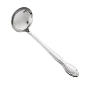 CAC China 3023-38 Louvre Ladle, 4 oz., 11-1/2", 18/0 Stainless Steel, Extra Heavy Weight 1 image