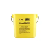 CAC China BTGP-3Y 3-Quart Yellow Plastic Bucket, HAACP Color-Coded, English Spanish French 1 image