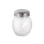 CAC China G5CS-6P Cheese Spice Shaker, 6-9 oz Lead-Free Glass Jar, Metal Perforated Lid, No Handle - 1 Dozen 1 image