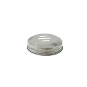 CAC China G5CS-6SL Cheese Spice Shaker, 6-9 oz Glass Jar, Slotted Metal Top - 1 Dozen 2 image