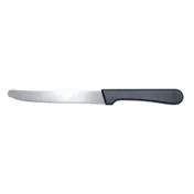 CAC China KESK-55 Steak Knife, 5" Stainless Steel Blade, Black Plastic Handle - 1 Dozen 1 image