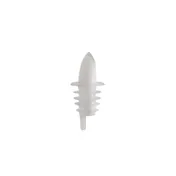 CAC China LQPR-P2CL Liquor Pourer, Clear Plastic Spout with Collar, Free Flow Design, Sold per Dozen for Bartending Supplies 1 image