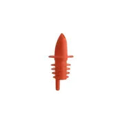 CAC China LQPR-P2RD - Free Flow Liquor Pourer, Red PVC Plastic with Collar, Durable Spout, Sold per Dozen (12 pcs) 1 image