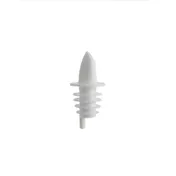 CAC China LQPR-P2WT Free Flow Liquor Pourer, Plastic, White, With Collar, Sold per Dozen 1 image