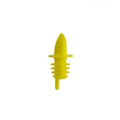 CAC China LQPR-P2YL Free Flow Liquor Pourer, Plastic, Yellow, With Collar, Sold per Dozen 1 image