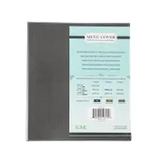CAC China MCC2-11GY Menu Cover, 2-Panel Letter Size 8"5 x 11", Faux Leather Gray Booklet Style 1 image