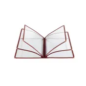 CAC China MCP6-911BY Cover, 6-Pocket Vinyl, 8-1/2" x 11" Double-Sided View, Corners, Burgundy Trim 1 image